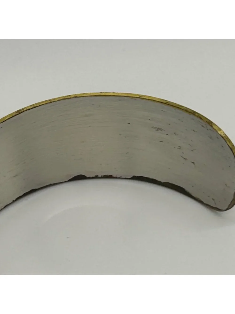 Reed Barton Damascene Cuff Bracelet Vintage Asian Landscape Mix Metal Tone